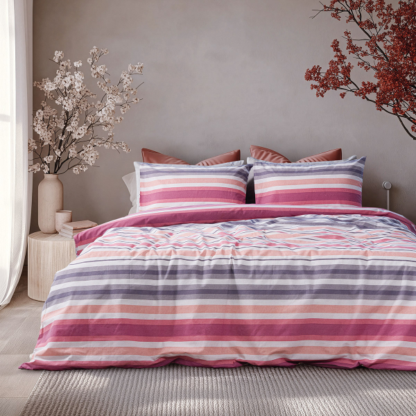 Beauty Home Σετ σεντόνια διπλά Moments Art 12562 200x260 Ροζ,Γκρι