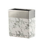 Artekko Silver Κεραμικό Βάζο σε Λευκό με Ασημί (17.5x9x19)cm
