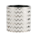 Artekko Silver Κεραμικό Κασπώ σε Λευκό με Ασημί (14x14x14)cm