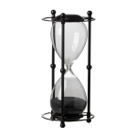 Artekko Hourglass Διακοσμητική Κλεψύδρα σε Μαύρη Μεταλλική Βάση με Μαύρη Άμμο (15.8x15.8x33)cm