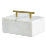 Artekko Marble Box Κοσμηματοθήκη Κουτί Διακοσμητικό Μάρμαρο Μέταλλο Λευκό Χρυσό (18x12.5x11)cm