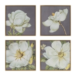 Artekko Flower Διακοσμητικά Κάδρα με Χρυσή Κορνίζα (50x50x3.6)cm 4pcs