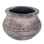Artekko Pot Κασπώ από Τερακότα σε Γκρι Πατίνα (25x25x18)cm