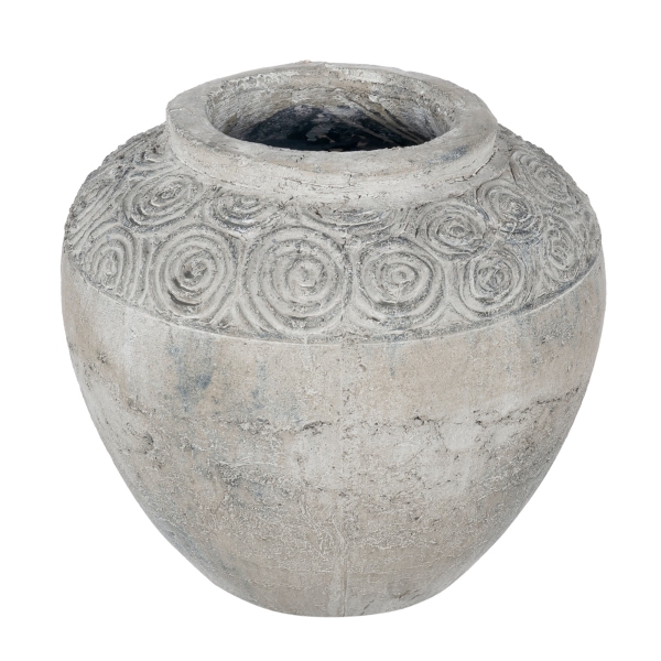 Artekko Pot Κασπώ από Τερακότα σε Γκρι Πατίνα (26x26x23.5)cm