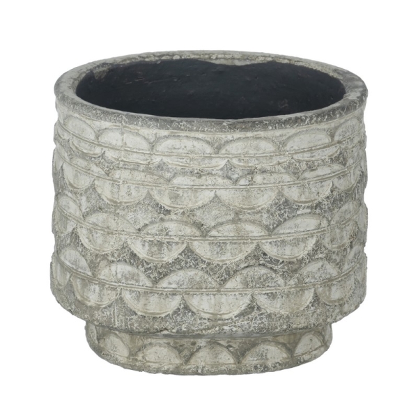 Artekko Pot Κασπώ από Τερακότα σε Γκρι Πατίνα (20x20x16.5)cm