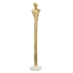 Artekko Marble Χρυσή Μεταλλική Διακοσμητική Προτομή με Μαρμάρινη Λευκή Βάση (14x14x81.3)cm