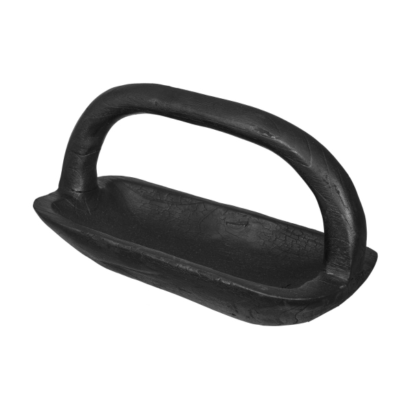 Artekko Woody Μαύρο Διακοσμητικό Μπολ με Λαβή από Ξύλο Teak (38.5x18.5x19.5)cm