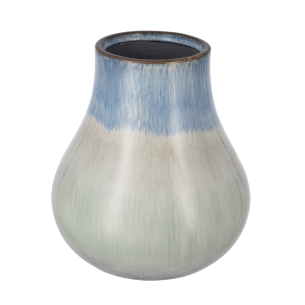 Artekko Silk Διακοσμητικό Κεραμικό Βάζο σε Μπεζ και Μπλε Αποχρώσεις (23x23x25.5)cm