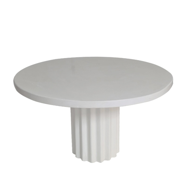 Artekko Solid Λευκή Τραπεζαρία από Terrazzo (Φ120x76)cm