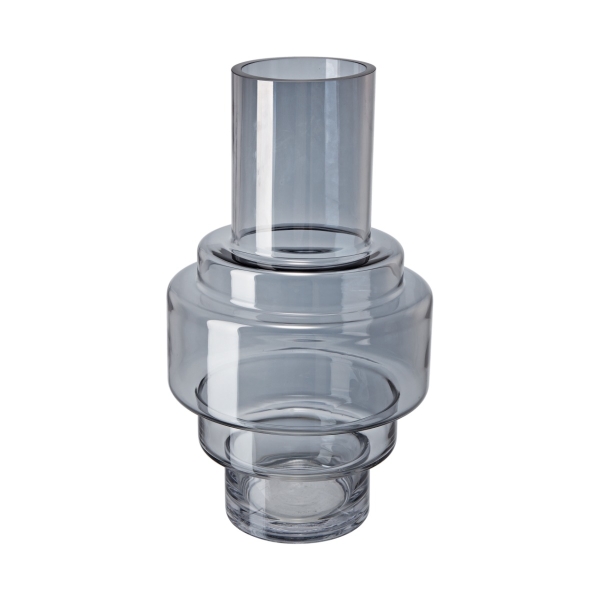 Artekko Fluted Διακοσμητικό Βάζο Ημιδιάφανο Γκρι (19.5x19.5x35)cm