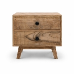 Artekko Attari Καφέ Κομοδίνο με 2 Συρτάρια από Ξύλο Teak (50x35.5x45.5)cm