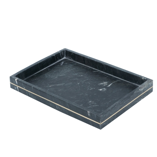 Artekko Tray Μαύρος Μαρμάρινος Διακοσμητικός Δίσκος (35.5x25x4)cm
