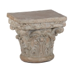 Artekko Pedestal Μπεζ Διακοσμητικό Βάθρο Ανθοστήλη από Μαγνήσιο (25.4x25.4x22.9)cm