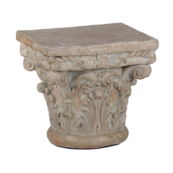 Artekko Pedestal Μπεζ Διακοσμητικό Βάθρο Ανθοστήλη από Μαγνήσιο (25.4x25.4x22.9)cm