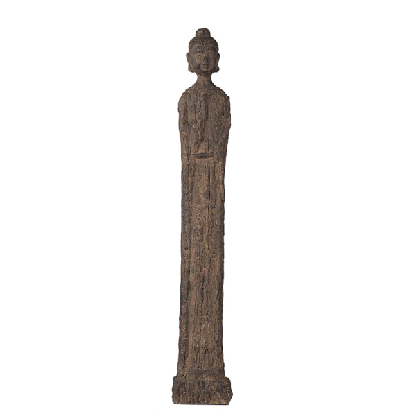 Artekko Buddha Καφέ Διακοσμητικός Βούδας από Ρητίνη (8.9x8.9x60.2)cm