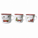 Artekko Xmas Mug Μεταλλικές Χριστουγεννιάτικες Κούπες (14x11x10)cm 3pcs