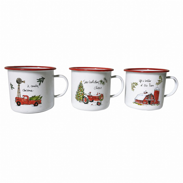 Artekko Xmas Mug Μεταλλικές Χριστουγεννιάτικες Κούπες (14x11x10)cm 3pcs