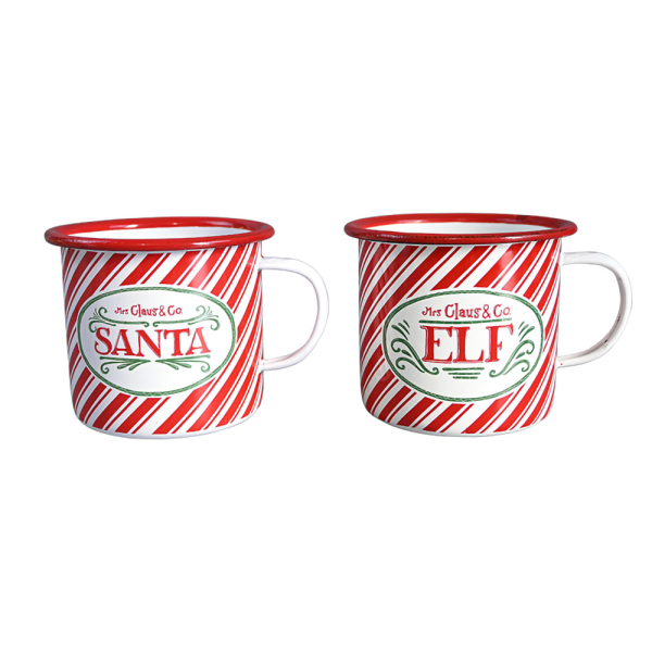 Artekko Xmas Mug Μεταλλικές Χριστουγεννιάτικες Κούπες (14x11x10)cm 2pcs