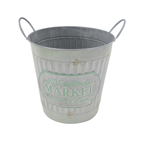 Artekko Bucket Γκρι Μεταλλικό Κουβαδάκι Κασπώ (35x30x36)cm