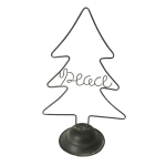Artekko Xmas Γκρι Μεταλλικό Διακοσμητικό Δεντράκι Peace (19x13x33)cm