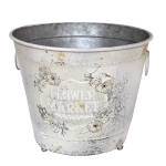 Artekko Planter Μεταλλικό Διακοσμητικό Κουβαδάκι Κασπό σε Λευκή Πατίνα (32x32x25)cm