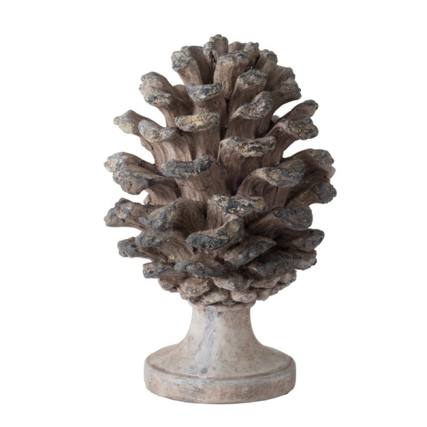 Artekko Pine Cone Γκρι Διακοσμητική Κουκουνάρα Ρητίνης (17.5x17x27)cm