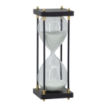 Artekko Hourglass Διακοσμητική Κλεψύδρα σε Μαύρη Βάση με Λευκή Άμμο (11x11x31)cm