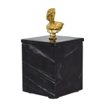 Artekko Marble Box Μαύρο Μαρμάρινο Διακοσμητικό Κουτί με Χρυσή Προτομή (10.2x10.2x20.3)cm