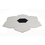 Artekko Marble Ασπρόμαυρος Μαρμάρινος Περιστρεφόμενος Διακοσμητικός Δίσκος Πλατό (40.6x40.6x1.9)cm