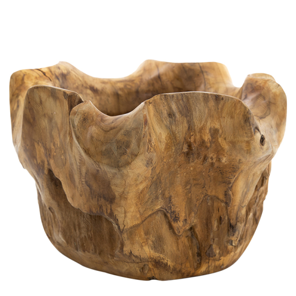 Artekko Woody Διακοσμητικό Μπολ από Ξύλο Teak σε Φυσική Απόχρωση (35x30x20)cm