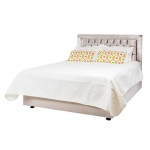 Artekko Laom Κρεβατι Ύφασμα Καπιτονέ Μπέζ 150Χ200 (210x150x128)cm