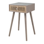 Artekko Cons MDF Κομοδίνο με Ψάθα σε Φυσική Απόχρωση (40x37x70)cm