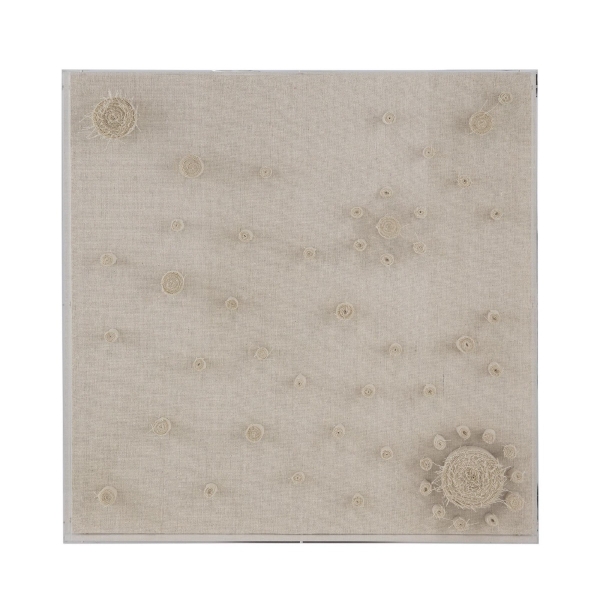 Artekko Mosaic Μπεζ Διακοσμητικός Πίνακας με Υφασμάτινη Τεχνοτροπία σε Plexiglass Κορνίζα (60x5x60)cm