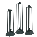 Artekko Lantern Μαύρα Μεταλλικά Κηροπήγια για Κερί Σπαρματσέτα (10x10x48)cm 3pcs
