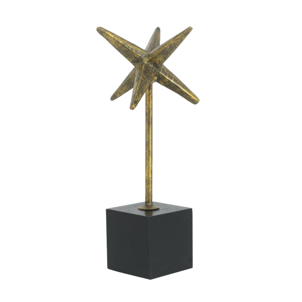 Artekko Trophy Χρυσό Μεταλλικό Επιτραπέζιο Διακοσμητικό σε Μαύρη Βάση (7x7x28.5)cm