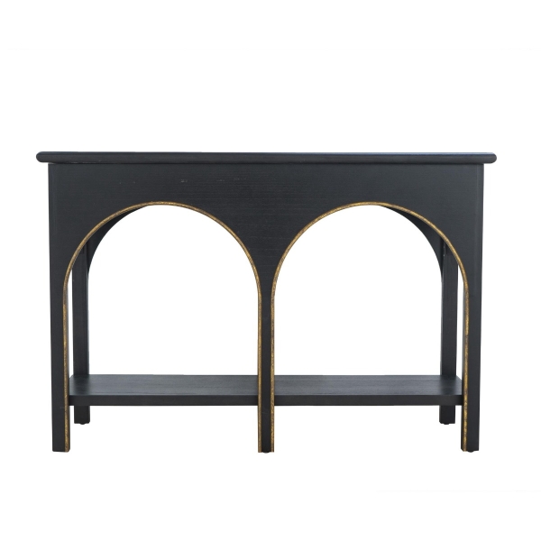 Artekko Console Μαύρη Κονσόλα από Ξύλο Paulownia με MDF (120x40x81)cm