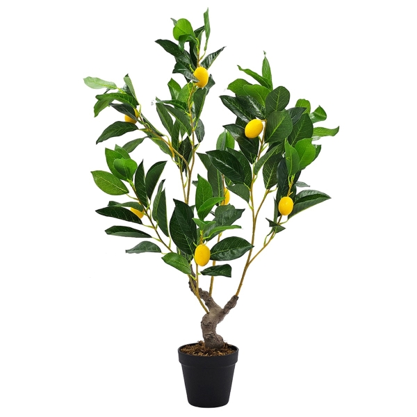 Artekko Lemon Tree Πράσινο Τεχνητό Δέντρο Λεμονιάς σε Μαύρη Γλάστρα (30x30x80)cm
