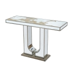 Artekko Galio Κονσόλα MDF με Καθρέπτη και Χρυσές Λεπτομέρειες (120x40x79)cm