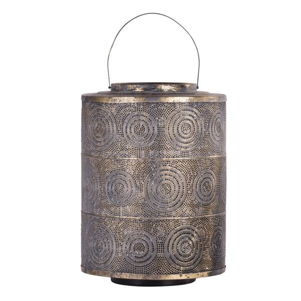 Artekko Lantern Χρυσό Μεταλλικό Φανάρι (33x33x45)cm