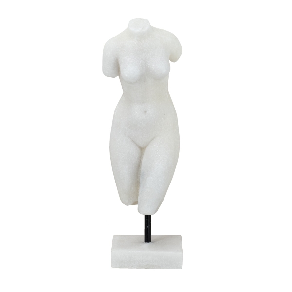Artekko Figurine Λευκό Επιτραπέζιο Διακοσμητικό Ρητίνης με Γυναικεία Φιγούρα (12x13.2x36.3)cm