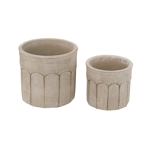 Artekko Cement Μπεζ Τσιμεντένια Κασπώ (19x19x18)cm 2pcs