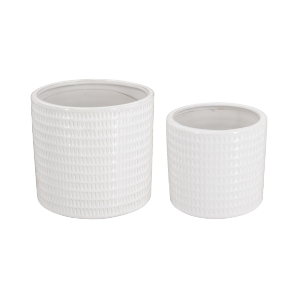 Artekko Planter Λευκά Κεραμικά Κασπώ (18x18x17)cm 2 pcs
