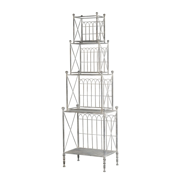 Artekko Vector Μεταλλική Ραφιέρα σε Λευκή Πατίνα (64.7x43x204.4)cm