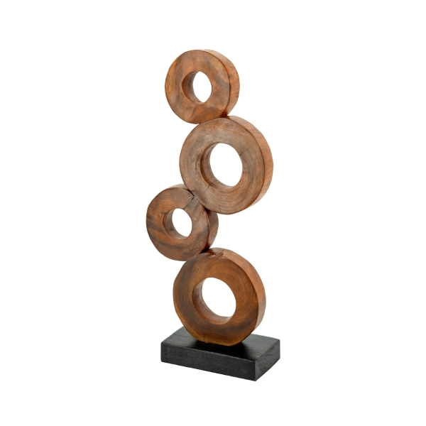 Artekko Woody Καφέ Διακοσμητικό Γλυπτό από Ξύλο Teak (20x12x60)cm