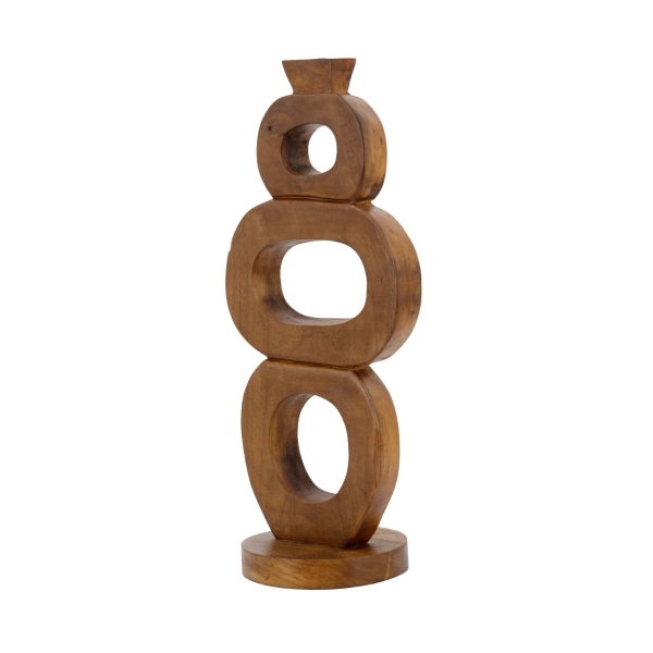 Artekko Woody Καφέ Κηροπήγιο από Ξύλο Teak (14x14x45)cm