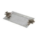 Artekko Branch Ασημί Μεταλλικός Δίσκος (47x24.8x6.4)cm