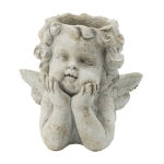Artekko Cement Γκρι Τσιμεντένιο Κασπώ με Αγγελάκι (20x16x20)cm