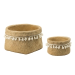 Artekko Knitt Μπεζ Τσιμεντένια Κασπώ (31x31x18.5)cm 2pcs