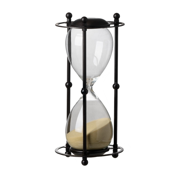 Artekko Hourglass Διακοσμητική Κλεψύδρα σε Μαύρη Μεταλλική Βάση με Μπεζ Άμμο (15.8x15.8x33)cm