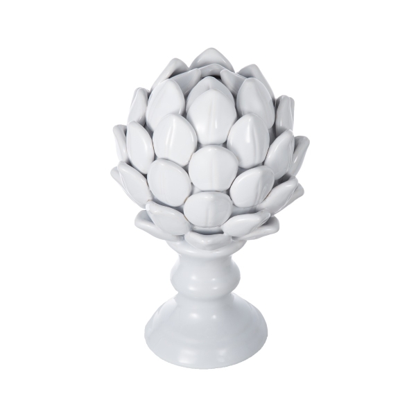 Artekko Artichoke Λευκή Κεραμική Διακοσμητική Αγκινάρα (16x16x25)cm